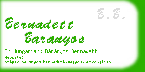 bernadett baranyos business card